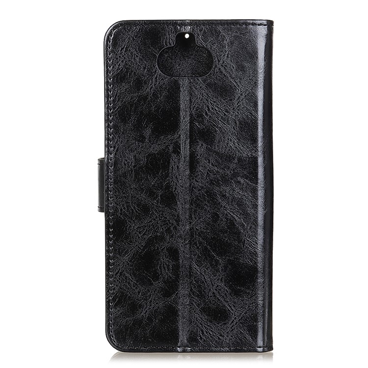 Double Buckles Crazy Horse Leather Wallet Case for Sony Xperia 8 - Black-7