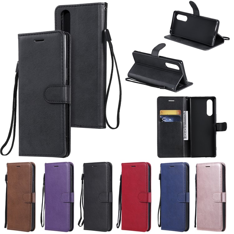 Wallet Leather Stand Case for Sony Xperia 5 - Black-14