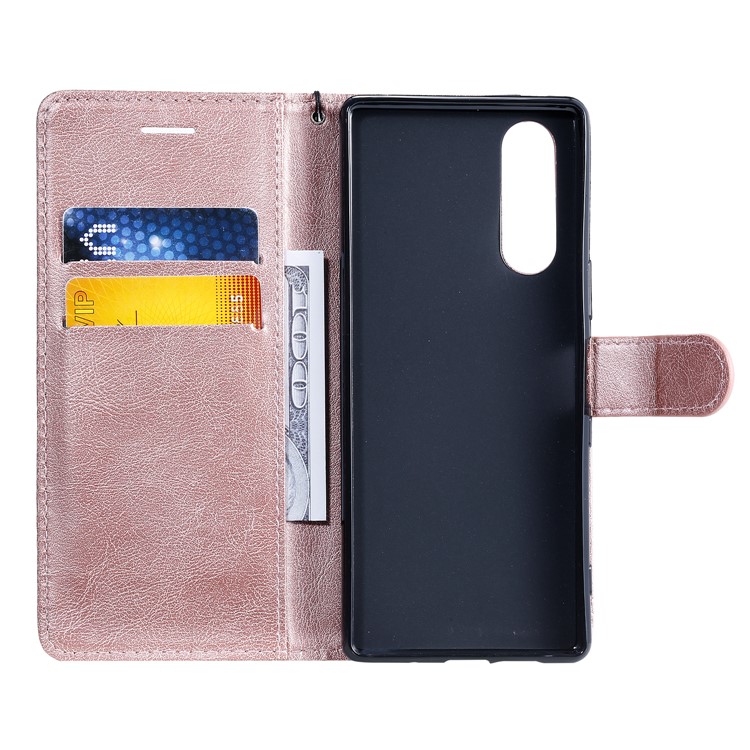 Wallet Leather Stand Case for Sony XZ5/Xperia 2/Xperia 5 - Pink-4