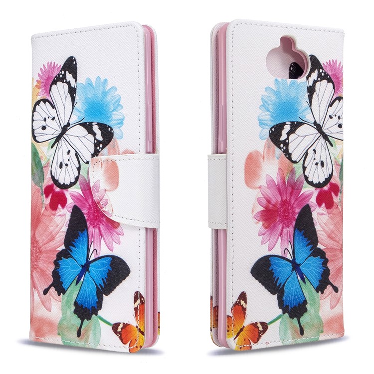 Pattern Printing Wallet Stand Flip Leather Phone Case for Sony Xperia 8 - Beautiful Butterfly-4