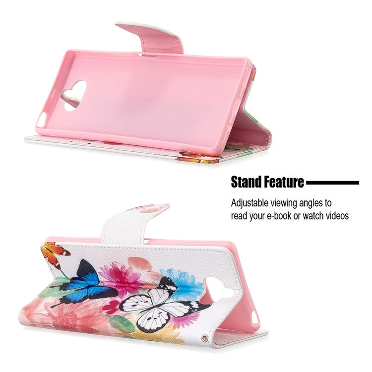 Pattern Printing Wallet Stand Flip Leather Phone Case for Sony Xperia 8 - Beautiful Butterfly-5