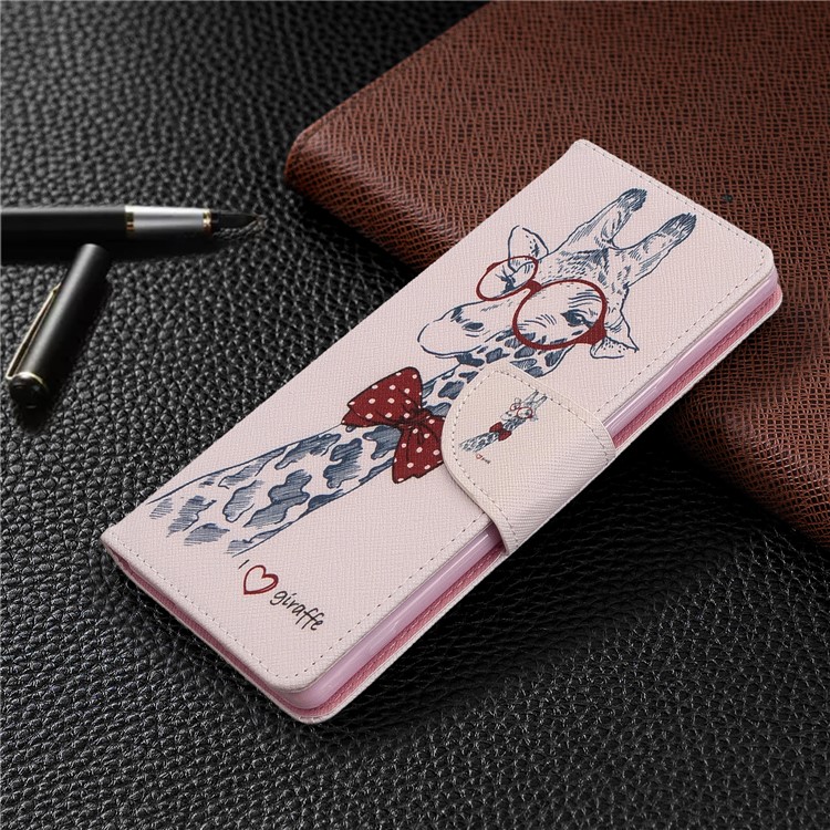 Pattern Printing Wallet Stand Leather Phone Cover for Sony Xperia 5 / XZ5 - Giraffe-7