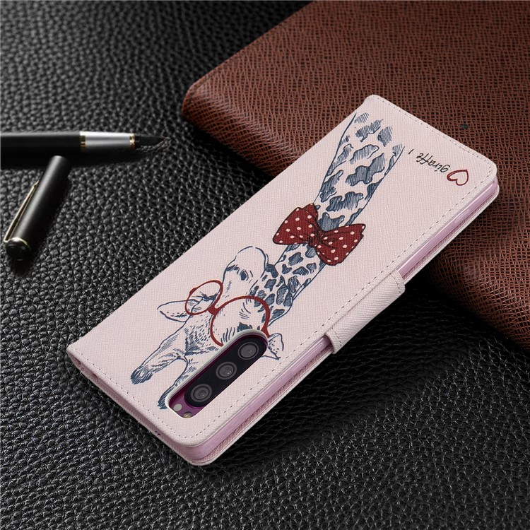 Pattern Printing Wallet Stand Leather Phone Cover for Sony Xperia 5 / XZ5 - Giraffe-8