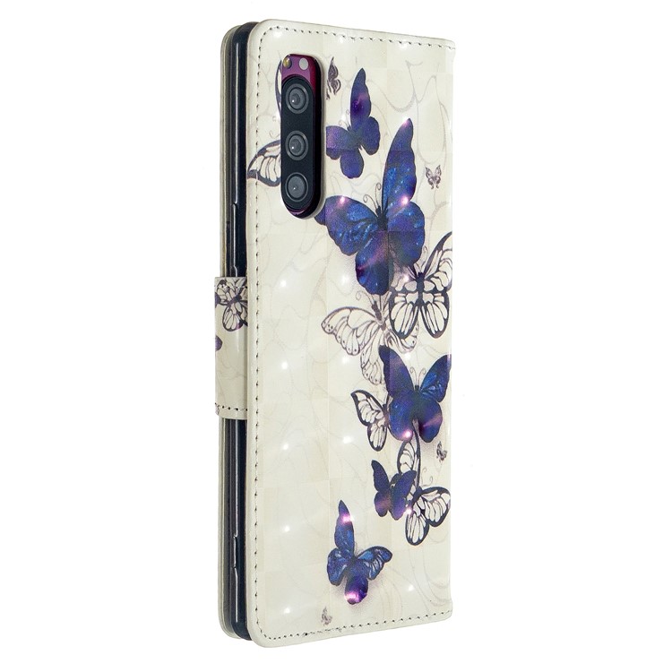 Pattern Printing Light Spot Decor Leather Wallet Case for Sony Xperia 5/XZ5 - Beautiful Butterfly-3