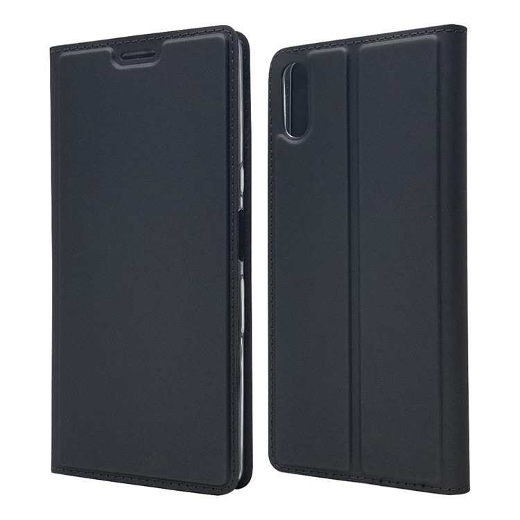 Caso Titular Do Cartão De Couro Adsorção Magnética Para Sony Xperia L3 - Preto-1
