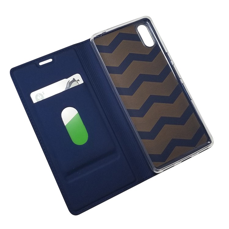 Cas Magnétique Porte-cartes En Cuir D'adsorption Pour Sony Xperia L3 - Bleu Foncé-8