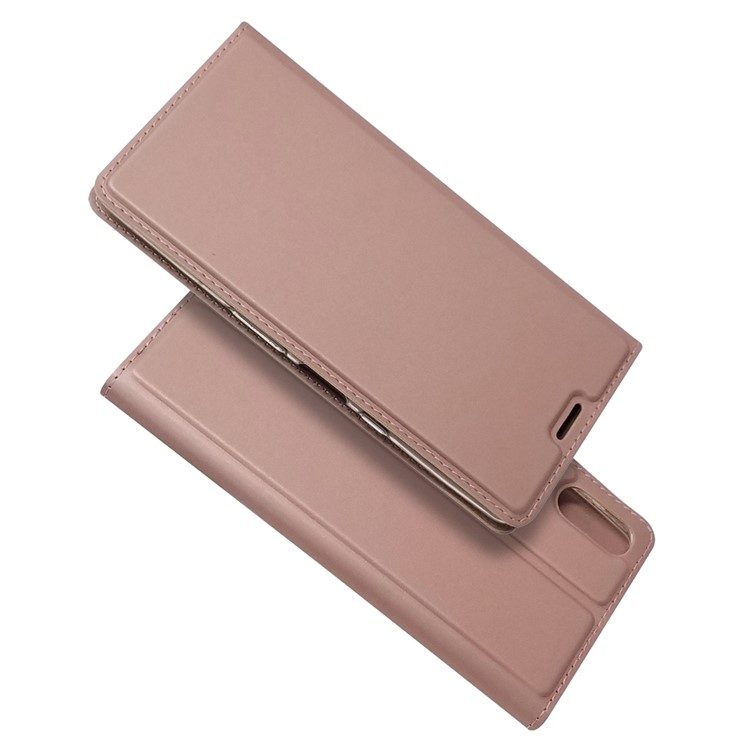 Cas Magnétique Porte-cartes En Cuir D'adsorption Pour Sony Xperia L3 - Or Rose-2