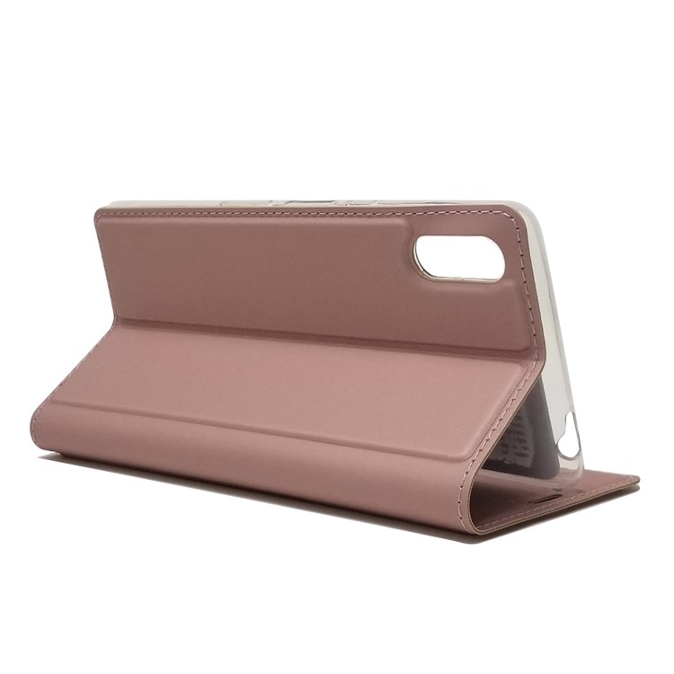Cas Magnétique Porte-cartes En Cuir D'adsorption Pour Sony Xperia L3 - Or Rose-5