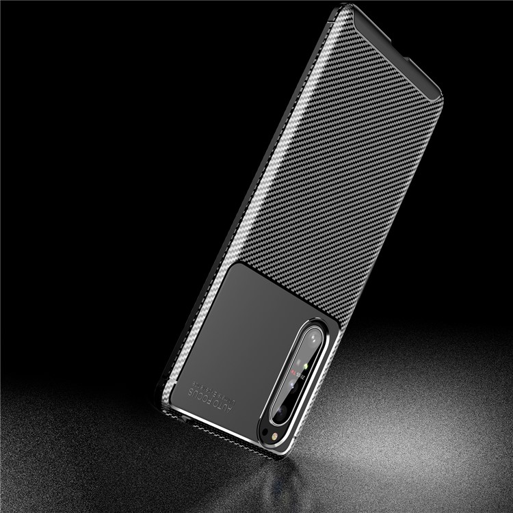 Drop Resistant Carbon Fiber TPU Mobile Phone Back Cover for Sony Xperia 1 II - Black-7