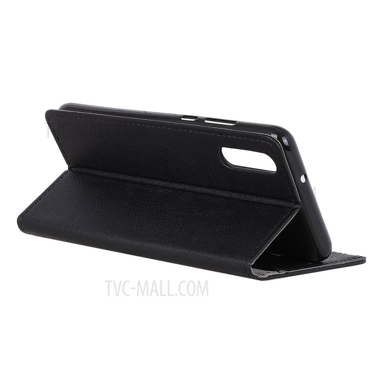 PU Leather Wallet Stand Phone Cover for Sony Xperia 1 II - Black-5