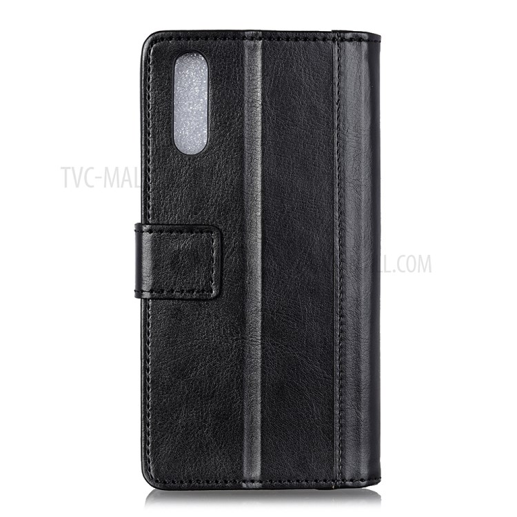 Rivet Decor Crazy Horse Leather Wallet Phone Shell for Sony Xperia 1 II - Black-3