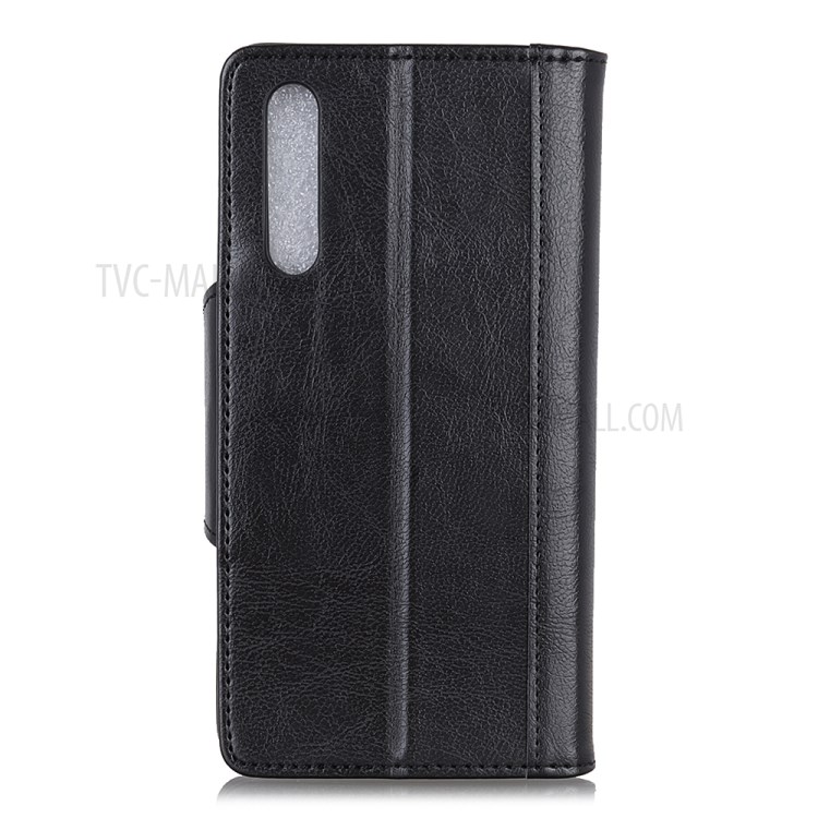 Glossy PU Leather Wallet Case for Sony Xperia 1 II - Black-3