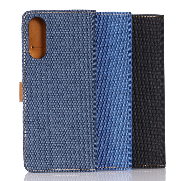 Oxford Cloth Flip Leather Wallet Protector Cover for Sony Xperia 10 II - Baby Blue-9