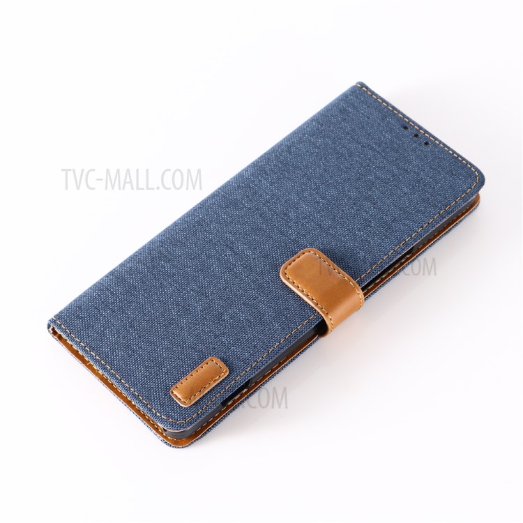 Oxford Cloth Wallet Leather Protective Shell for Sony Xperia 1 II - Dark Blue-9