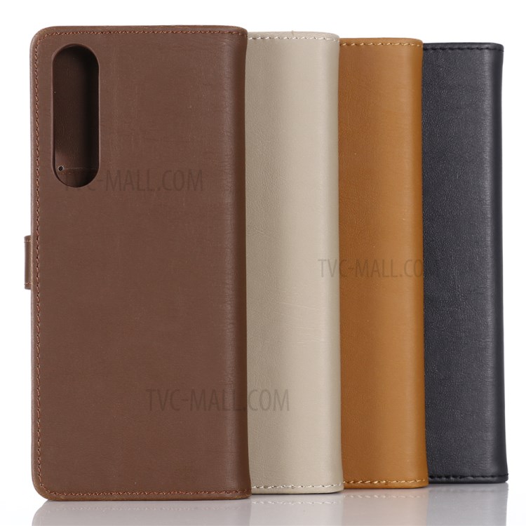 Crazy Horse Retro Leather Folio Cover with Wallet for Sony Xperia 1 II - Coffee-11