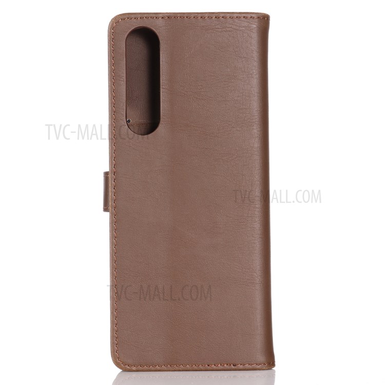 Crazy Horse Retro Leather Folio Cover with Wallet for Sony Xperia 1 II - Coffee-3