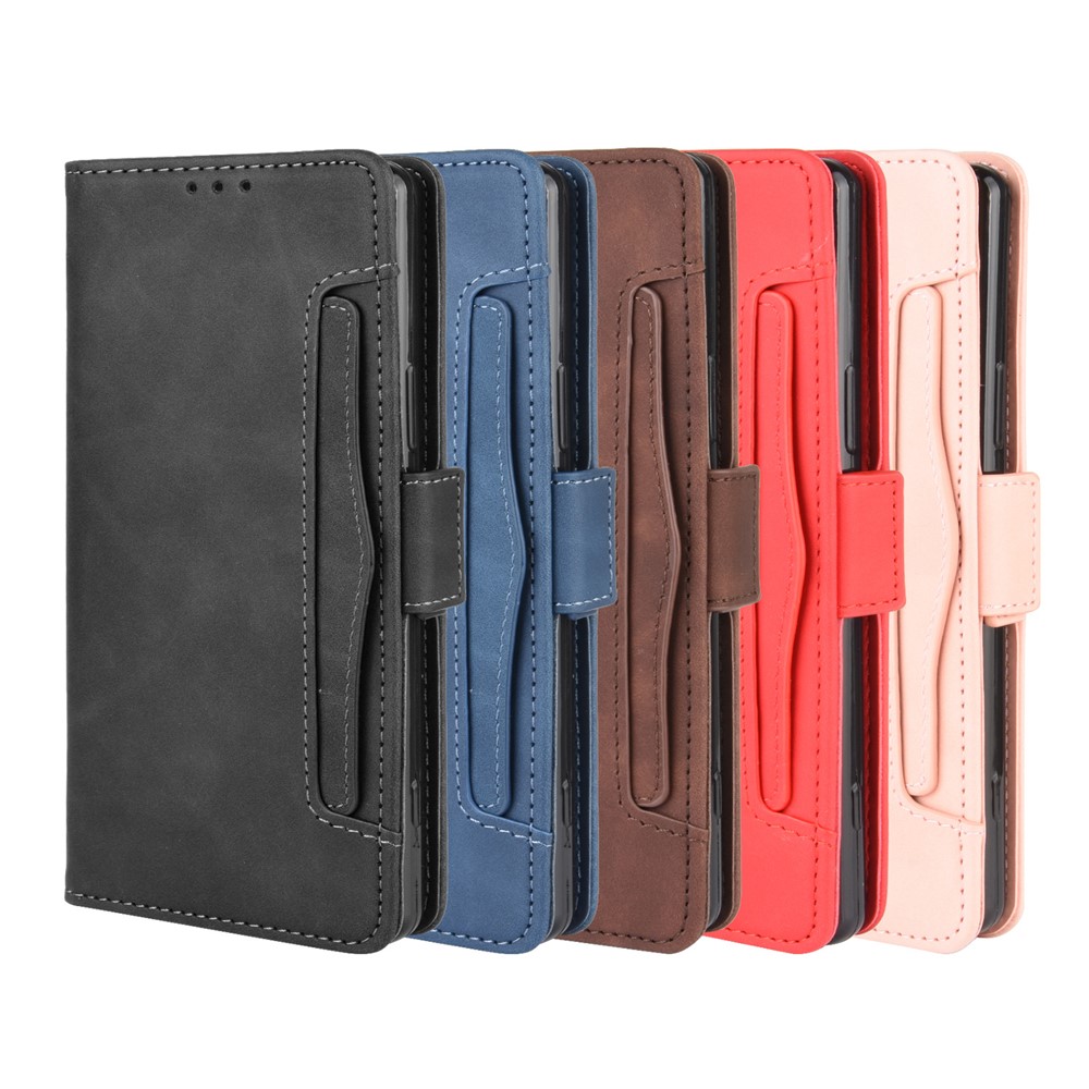 Leather Shell with Multiple Card Slots for Sony Xperia 1 II - Black-9