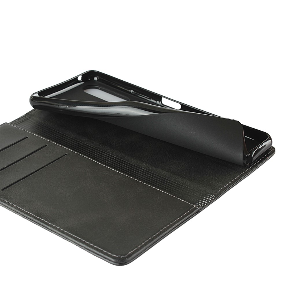 Auto-absorbed Leather Wallet Case for Sony Xperia 10 II - Black-7