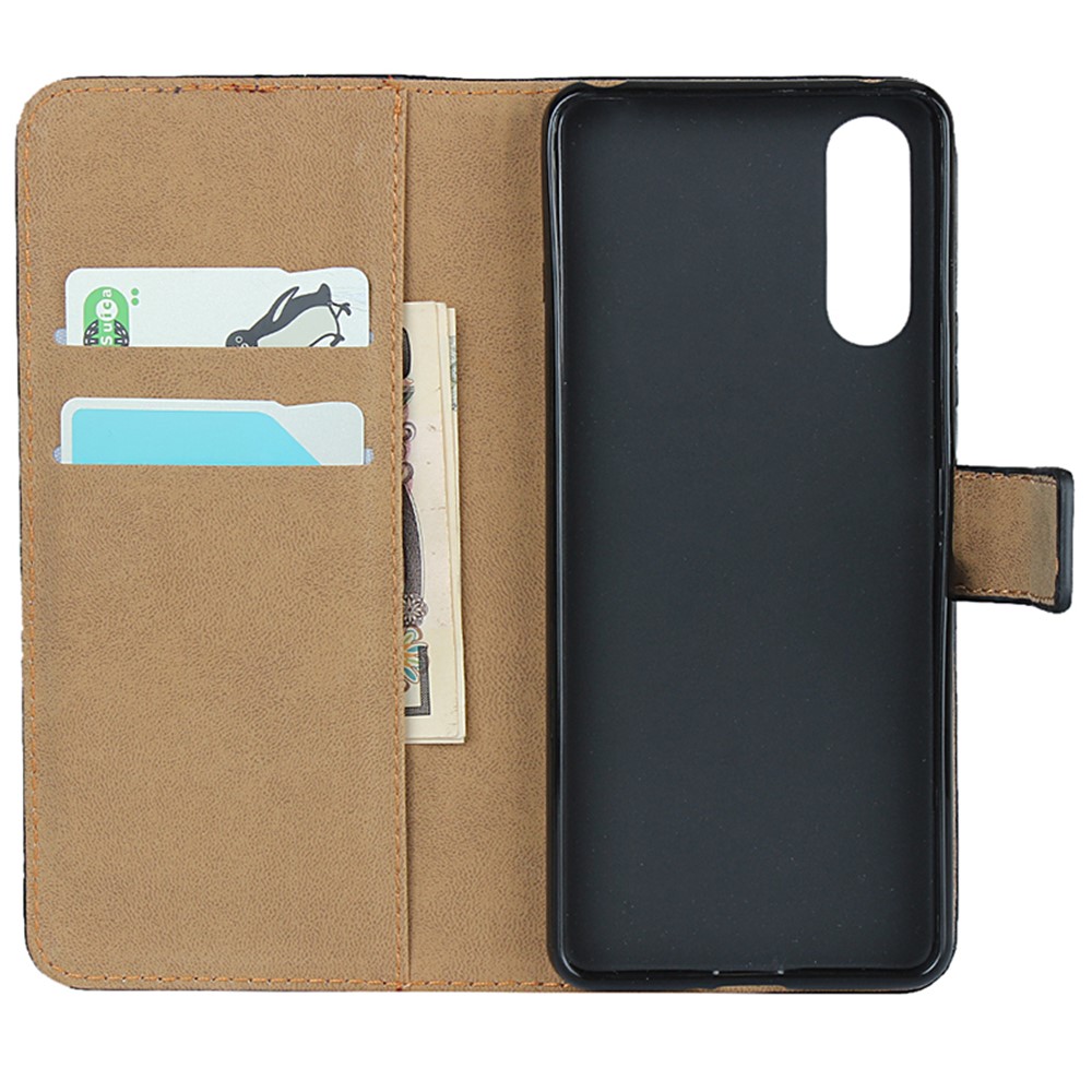 Genuine Leather Wallet Stand Cover for Sony Xperia 10 II-4