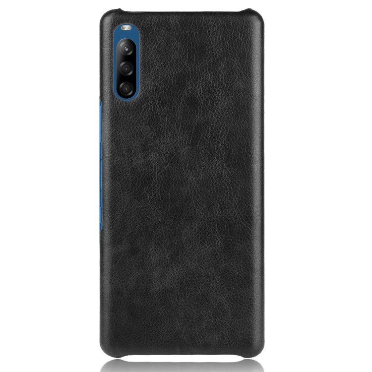 Litchi Skin Leather Coated Hard PC Case for Sony Xperia L4 - Black-3