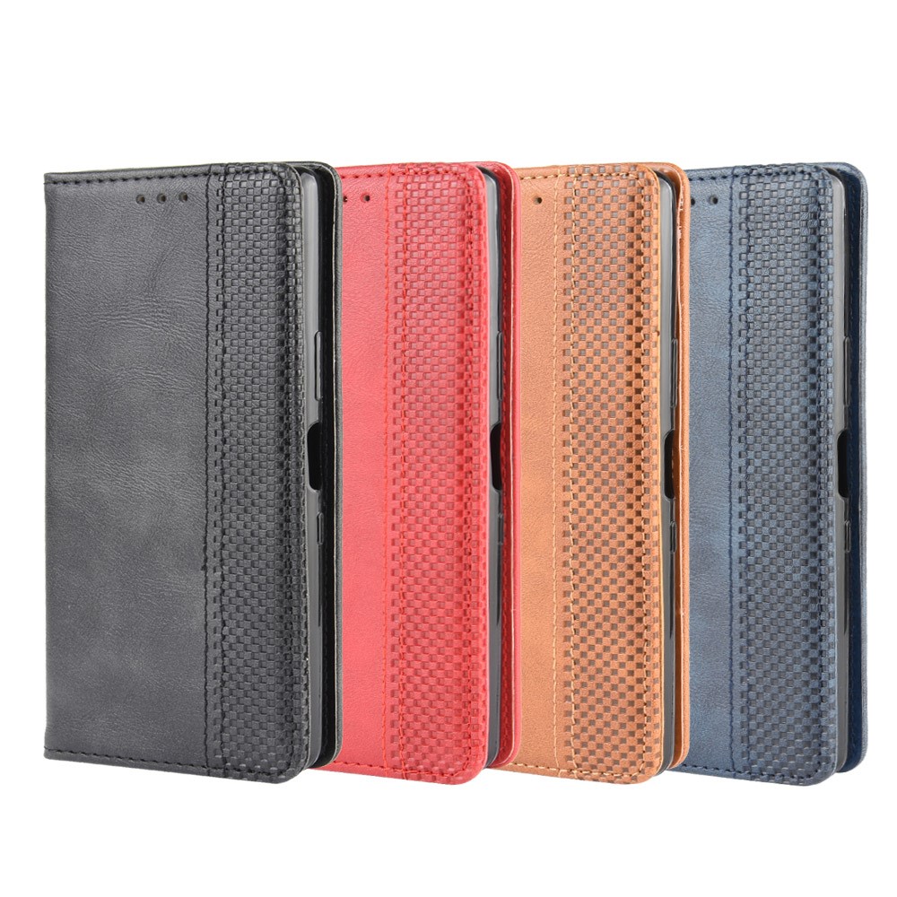 Auto-absorbed Retro PU Leather Wallet Cell Phone Cover for Sony Xperia L4 - Black-12