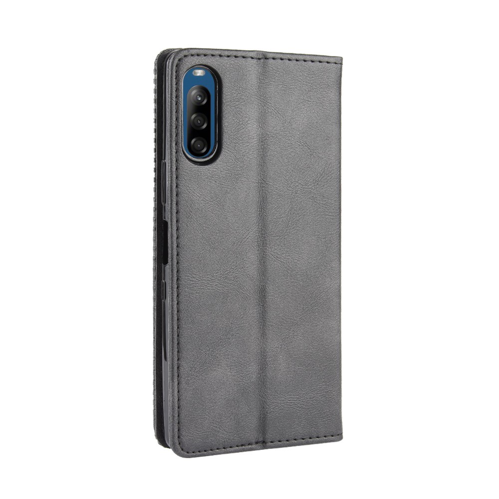 Auto-absorbed Retro PU Leather Wallet Cell Phone Cover for Sony Xperia L4 - Black-7