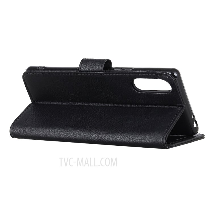 KHAZNEH Wallet Leather with Stand Shell for Sony Xperia L4 - Black-3