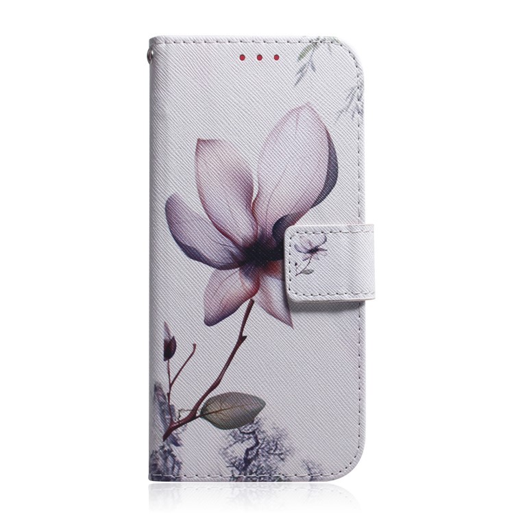 Pattern Printing Wallet Leather Case Stand Phone Covering with Lanyard for Sony Xperia L4 - Beautiful Flowers-2