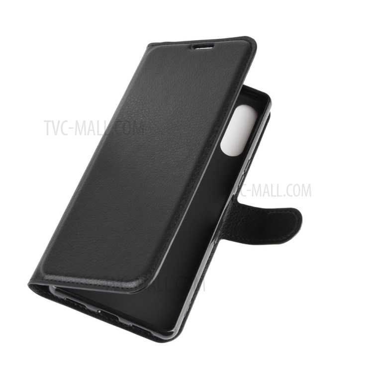 Litchi Skin Billet de Cuero Estuche Para Sony Xperia L4 - Negro