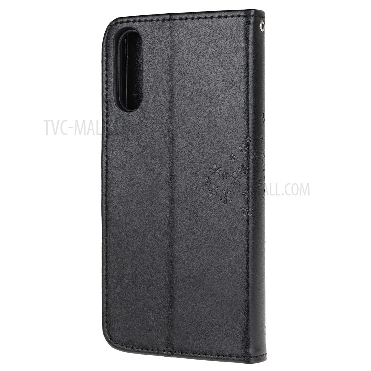 Imprint Tree Owl Leather Stylish Wallet Stand Case for Sony Xperia L4 - Black-3