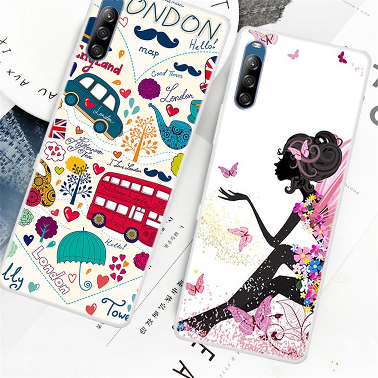 Protective Pattern Printing Soft TPU Phone Shell for Sony Xperia L4 - Flower-3