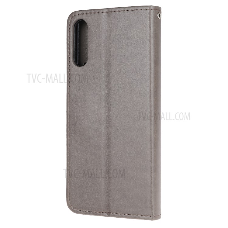 Imprinted Cat Fish Pattern Leather Case Wallet for Sony Xperia L4 - Grey-3