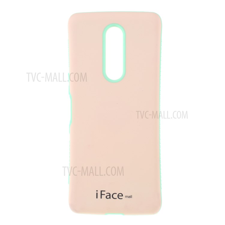 IFACE MALL Macaron Serie PC TPU Hybrid-Schutz Abdeckung Für Sony Xperia 1 / XZ4 - Rosa / Cyan-1