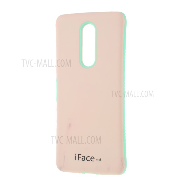 IFACE MALL Macaron Serie PC TPU Hybrid-Schutz Abdeckung Für Sony Xperia 1 / XZ4 - Rosa / Cyan-2