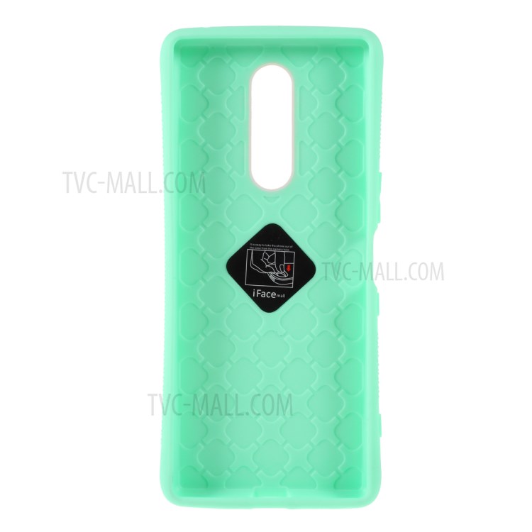 IFACE MALL Macaron Serie PC TPU Hybrid-Schutz Abdeckung Für Sony Xperia 1 / XZ4 - Rosa / Cyan-3