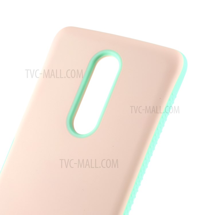 IFACE MALL Macaron Serie PC TPU Hybrid-Schutz Abdeckung Für Sony Xperia 1 / XZ4 - Rosa / Cyan-4