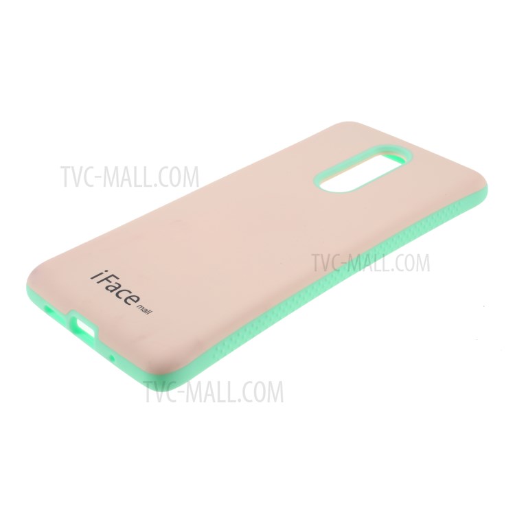 IFACE MALL Macaron Serie PC TPU Hybrid-Schutz Abdeckung Für Sony Xperia 1 / XZ4 - Rosa / Cyan-5