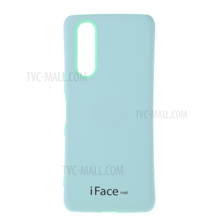 IFACE MALL Série Macaron PC TPU Caso De Proteção De Combinação Para Sony Xperia 5 - Azul / Ciano-1