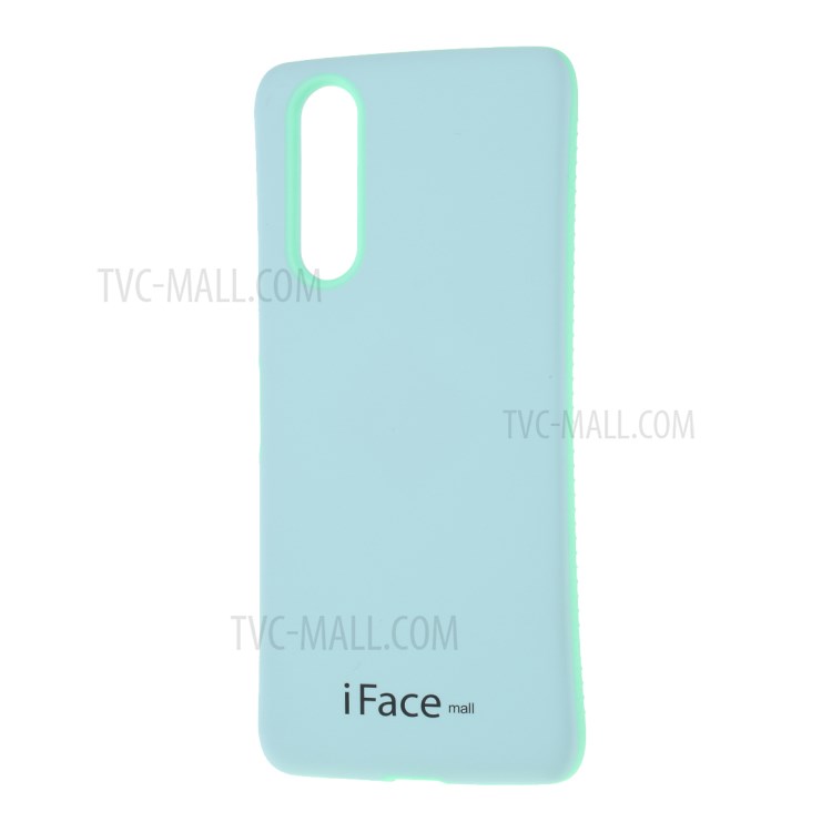 IFACE MALL Série Macaron PC TPU Caso De Proteção De Combinação Para Sony Xperia 5 - Azul / Ciano-2