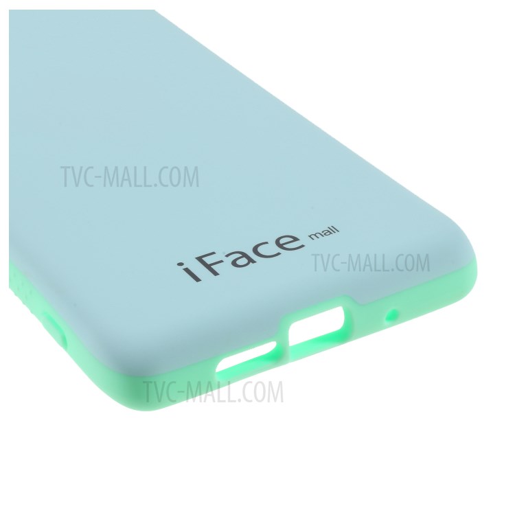 IFACE MALL Série Macaron PC TPU Caso De Proteção De Combinação Para Sony Xperia 5 - Azul / Ciano-7