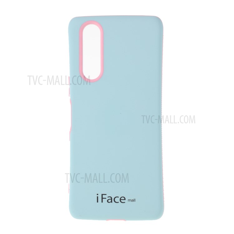 IFACE MALL Macaron Series PC TPU Combo Protection Case for Sony Xperia 5 - Blue / Pink-1