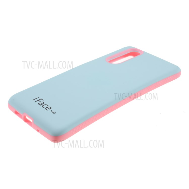 IFACE MALL Macaron Series PC TPU Combo Protection Case for Sony Xperia 5 - Blue / Pink-4