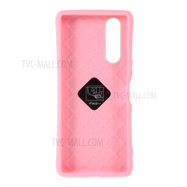 IFACE MALL Macaron Series PC TPU Combo Protection Case for Sony Xperia 5 - Green / Pink-3