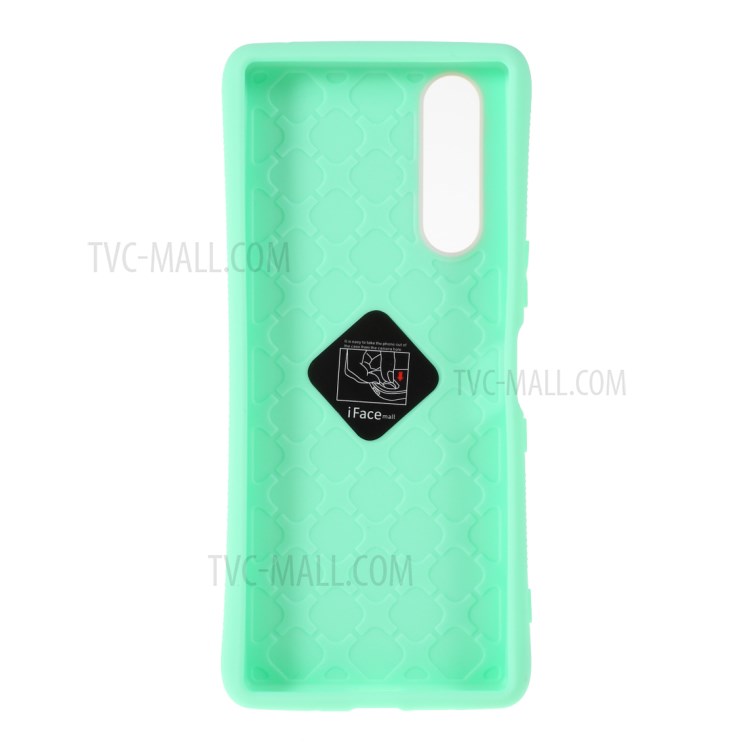 IFACE MALL Macaron Series PC TPU Combo Protection Case for Sony Xperia 5 - Pink / Cyan-3