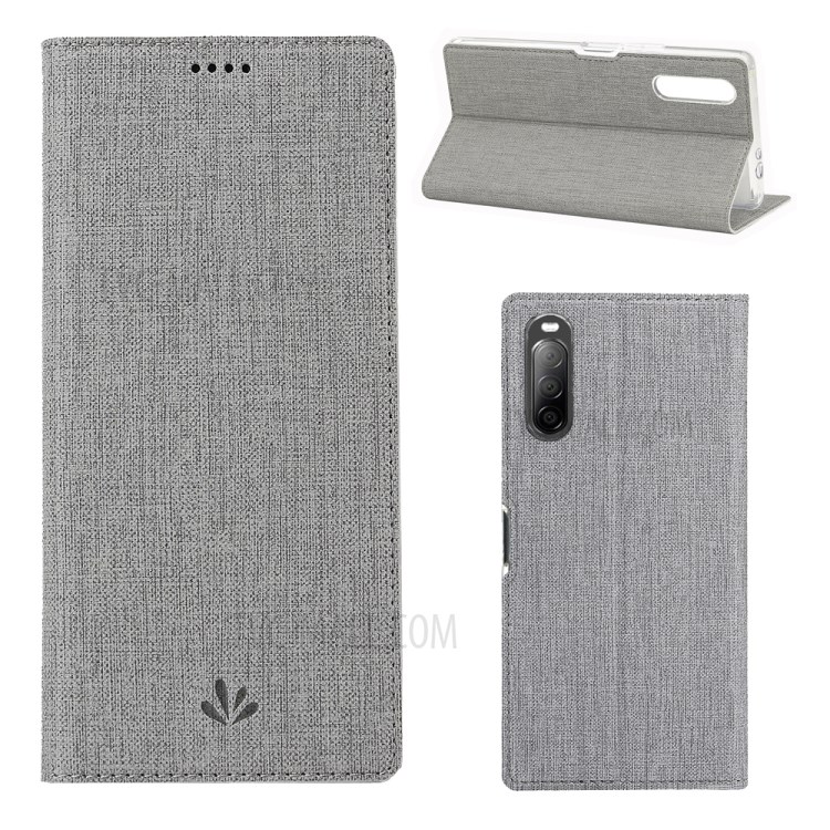 VILI DMX Cross Texture Card Slot Stand Leather Shell for Sony Xperia L4 - Grey-1