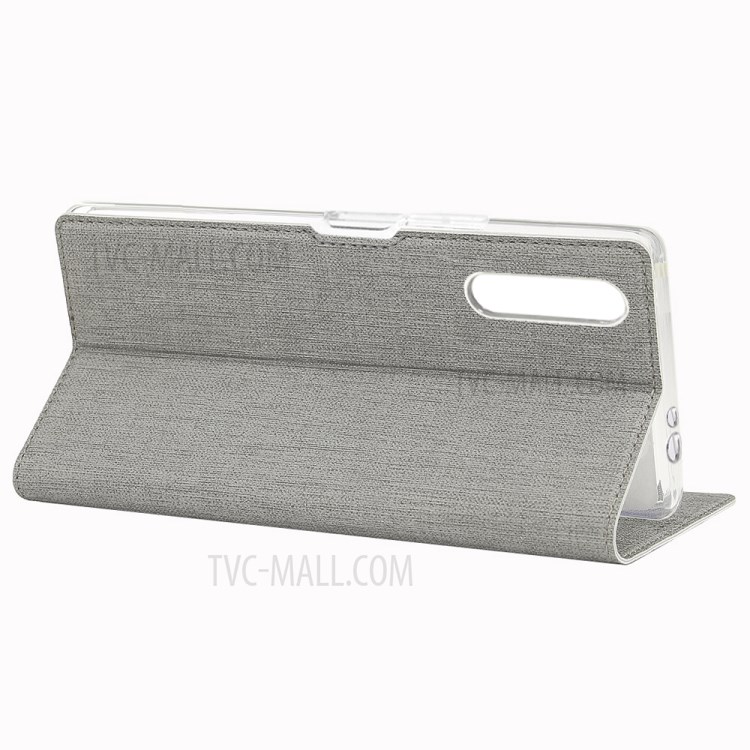 IVL Coque En Cuir Stand Fente Pour Carte DMX Texture Croix Pour Sony Xperia L4 - Gris-12