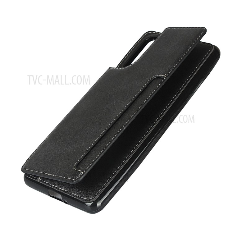 Leather Coated TPU Stylish Shell for Sony Xperia 10 II - Black-7