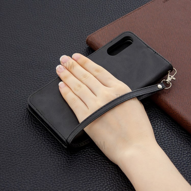 Shell Carteira De Couro Com Caso De Suporte Para Sony Xperia L4 - Preto-9