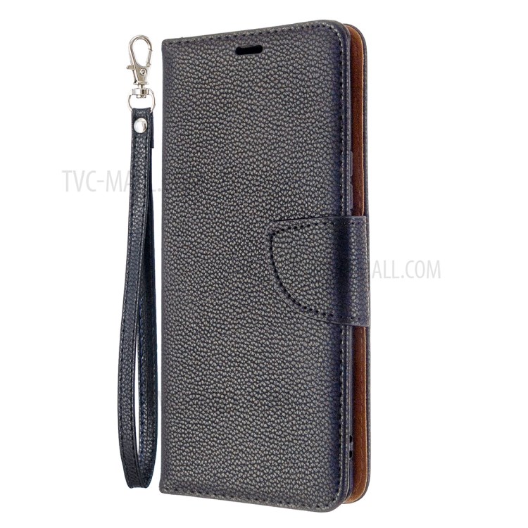 Litchi Textura Exclusiva Capa De Couro Shell Com Alça Para Sony Xperia L4 - Preto-2