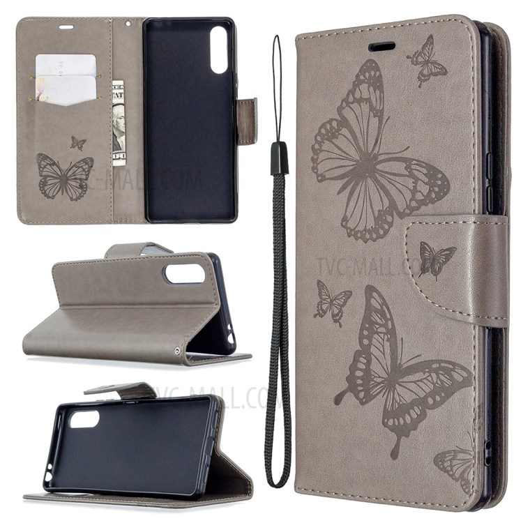 Shell De Couro Elegante Borboleta Marca Para Sony Xperia L4 - Castanho-1